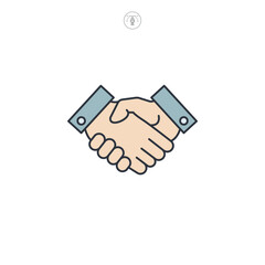 Handshake icon symbol vector illustration isolated on white background