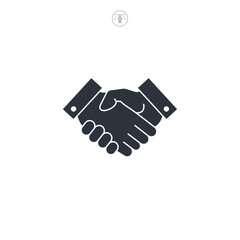 Obraz premium Handshake icon symbol vector illustration isolated on white background