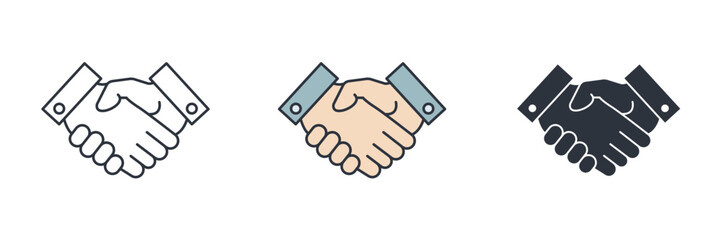 Handshake icon symbol vector illustration isolated on white background