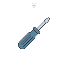 Fototapeta premium Screwdriver icon symbol vector illustration isolated on white background