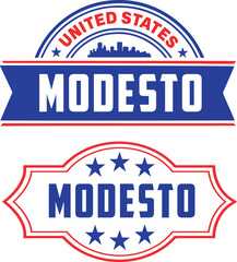 Modesto, California Vector Set