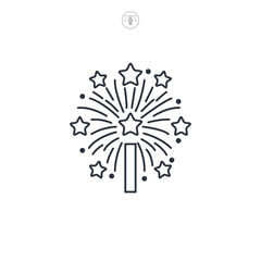 Obraz premium Fireworks icon symbol vector illustration isolated on white background