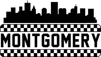 Fototapeta premium Montgomery Alabama Skyline Silhouette