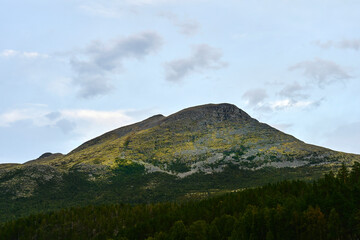 Views from the Scenic Route of Rondane Mountains in the area between Muen Mountain and Folldal.