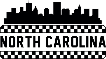 Fototapeta premium North Carolina Skyline Silhouette Vector