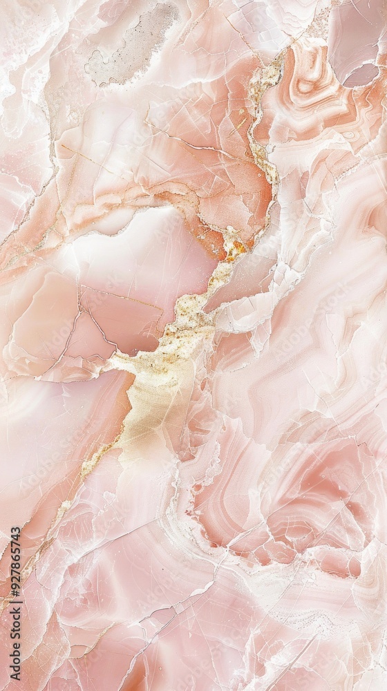 Poster A stunning display of light pink marble features delicate shimmers and intricate patterns, perfect for enhancing various surfaces