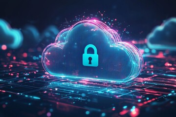 Illustration of Cloud Security Services Technology created with Generative AI