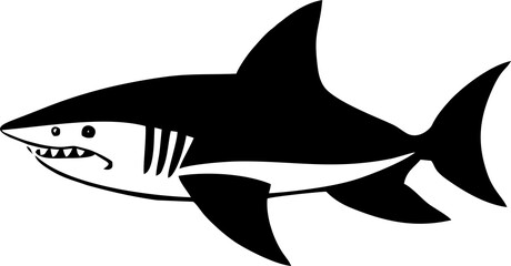 simple black graphic drawing silhouette fish, logo, tattoo