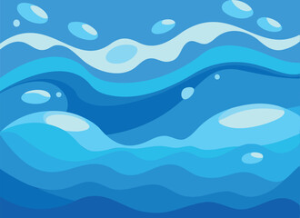 Vibrant Blue Ocean Waves Abstract Vector Background