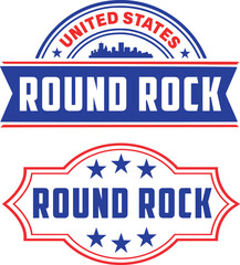 Round Rock Texas Vector Set