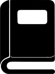 Minimalist Book Icon Silhouette for Education, Publishing, Digital Libraries, Reading Apps, E-book Covers, Online Learning, and Academic Websites