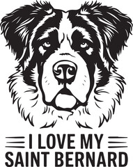 Saint Bernard Dog Love Stylized Vector