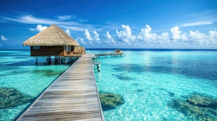 Tropical Paradise: Overwater Bungalow and Crystal Clear Waters