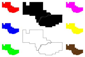 Prairie County, Montana (U.S. county, United States of America, USA, U.S., US) map vector illustration, scribble sketch Prairie map