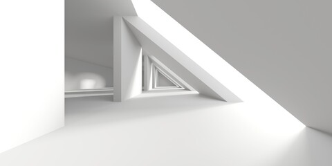 Fototapeta premium White elegant empty space. White wall room background. Abstract interior