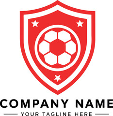 Obraz premium Soccer Shield Stars Logo Vector Design