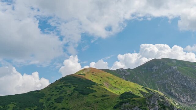 Summer Day Cloud Dance Over Tatra Mountains Skyline Scenery