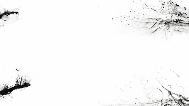 Abstract black and white textured brush strokes. Grunge transition. Template