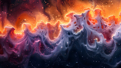 Multicolor liquid  foam waves