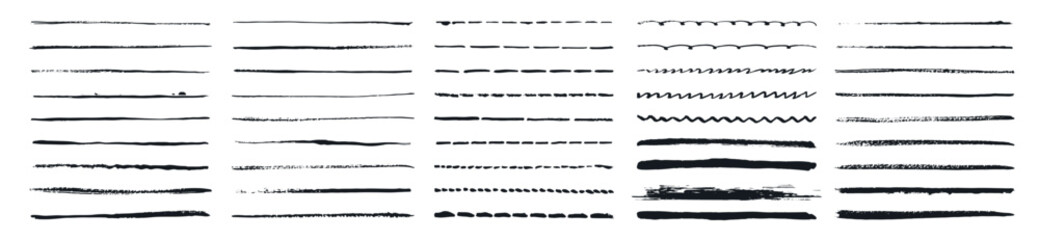 Brush strokes lines. Line underline brush pencil pen marker paint stroke. © Pavlo