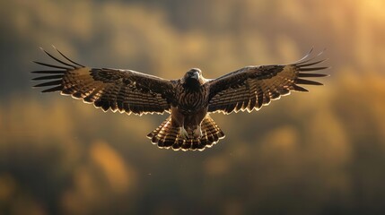 Majestic griffin soaring above a sunlit valley, griffin flight, mythical beauty