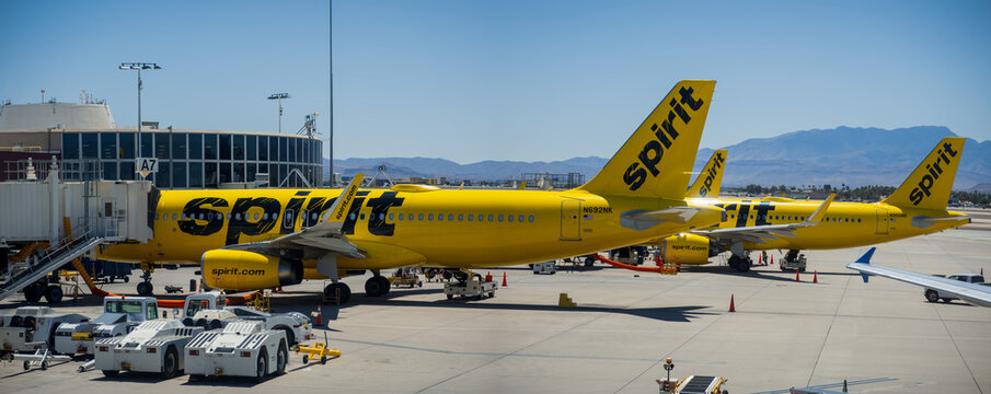 Spirit airlines flights at Las Vegas Airport (LAS) in the United States. Spirit is a Low cost airlines operates in North America.