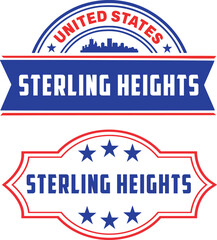 Sterling Heights Michigan Vector Set