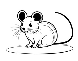 Fototapeta premium Drawing of a cute mouse to color.