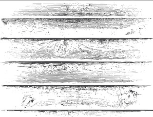Fototapeta premium Horizontal wooden boards texture background. Isolated vector black grunge pattern