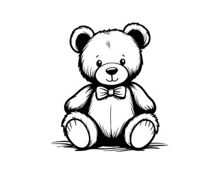 Obraz premium Drawing of a cute teddy bear to color.