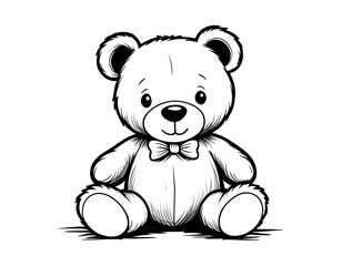 Drawing of a cute teddy bear to color.
