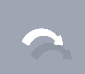 Vector icon of white color with shadow on gray background