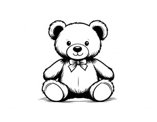 Drawing of a cute teddy bear to color.