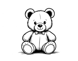 Obraz premium Drawing of a cute teddy bear to color.