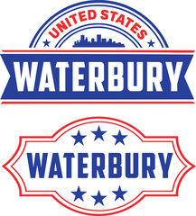 Waterbury Connecticut Vector Set