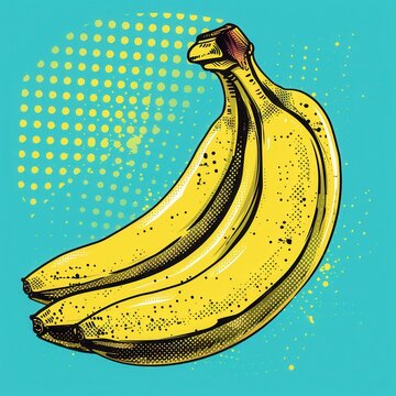 Naklejki Artistic comic style illustration drawing of banana fruit