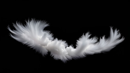 Obraz premium White cirrus cloud isolated on black background