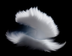 Obraz premium White cirrus cloud isolated on black background