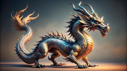 Fototapeta premium majestic dragon in soft light setting