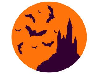 Halloween background and bats