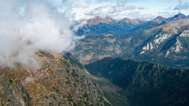 Summer Day Dynamic Cloudscape Over Tatra Mountains - Nature Scenery