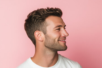 Obraz premium A close up of a man's face with his eyes closed