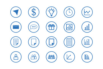 Business thin line stroke icons, business process, commerce, learning, industry, customer service