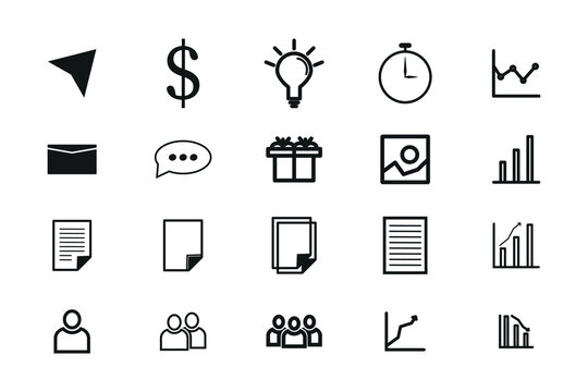 Business thin line stroke icons, business process, commerce, learning, industry, customer service