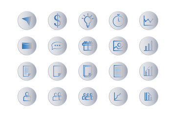 Business thin line stroke icons, business process, commerce, learning, industry, customer service