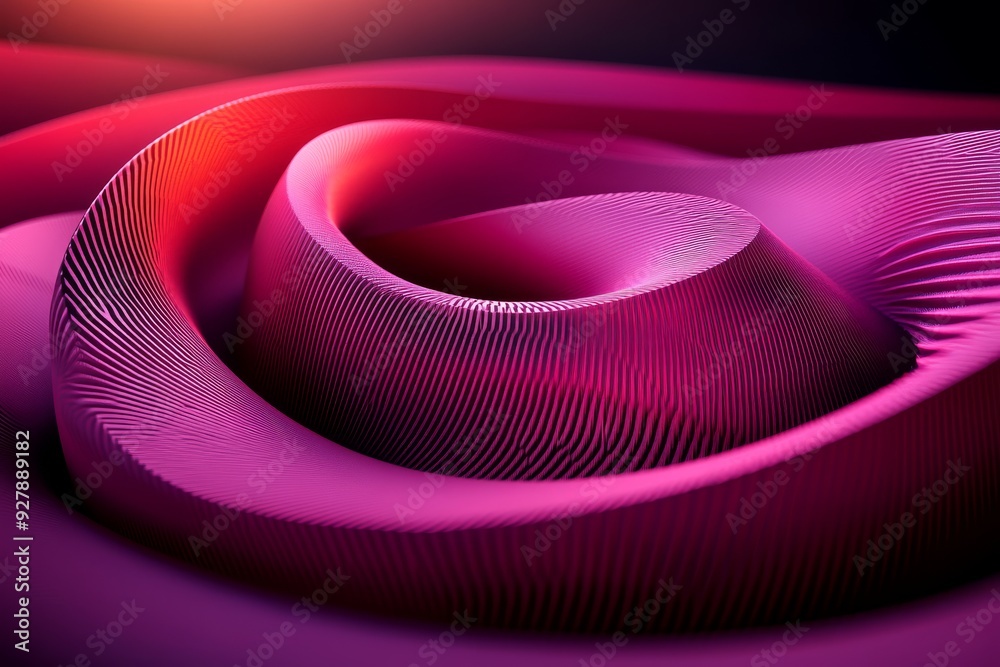 Poster neon pink spiral tunnel illuminating a mysterious path