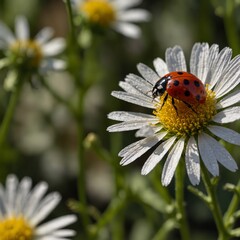 ladybug on daisy