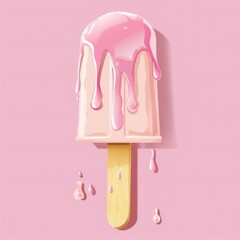 Closeup view of melting tasty ice cream bar.