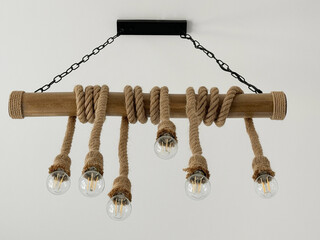 Wooden chandelier in loft style