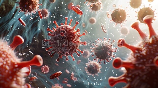An intense image of the smallpox virus attacking the immune system